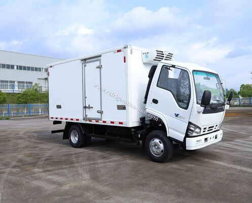 イスズウ100p 日本ブランド トラック 4.1m長冷蔵庫と冷蔵庫 RV380V 4X2 ミニ 3tons 2 Ton 冷蔵庫 冷蔵トラック