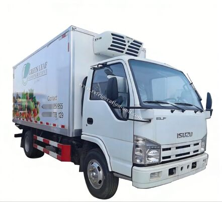 イスズウ100p 日本ブランド トラック 4.1m長冷蔵庫と冷蔵庫 RV380V 4X2 ミニ 3tons 2 Ton 冷蔵庫 冷蔵トラック